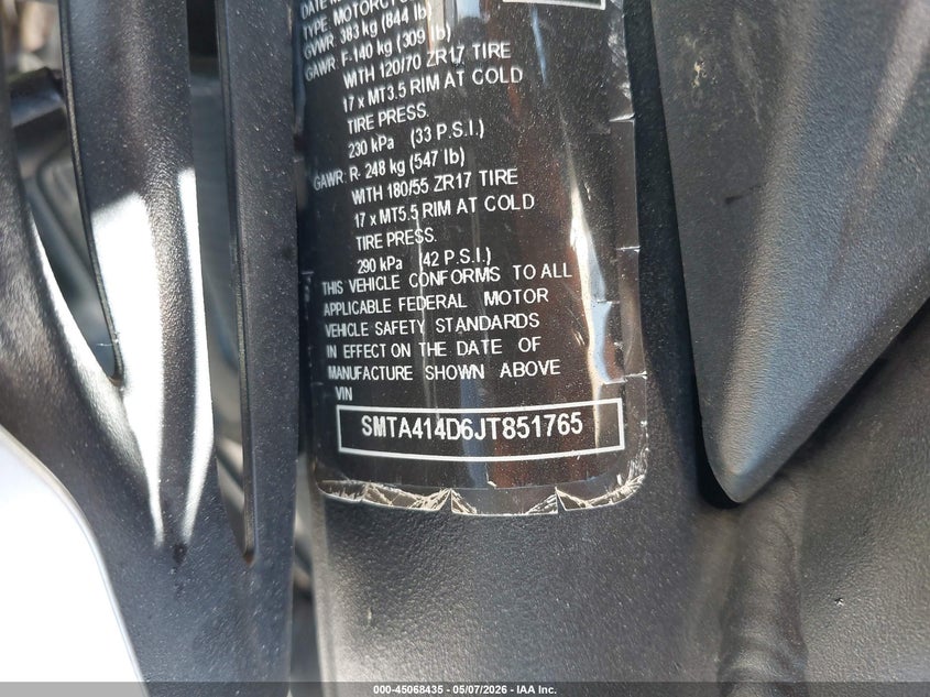 2018 OTHER TRIUMPH MOTORCYCLE STREET TRIPLE R MOTO 3