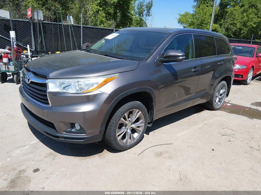 Vin: 5tdjkrfh9es015228, lot: 45566243, toyota highlander xle v6 20142