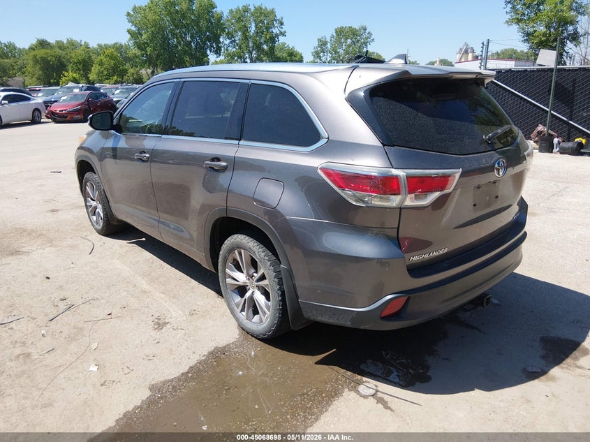 Vin: 5tdjkrfh9es015228, lot: 45566243, toyota highlander xle v6 20143
