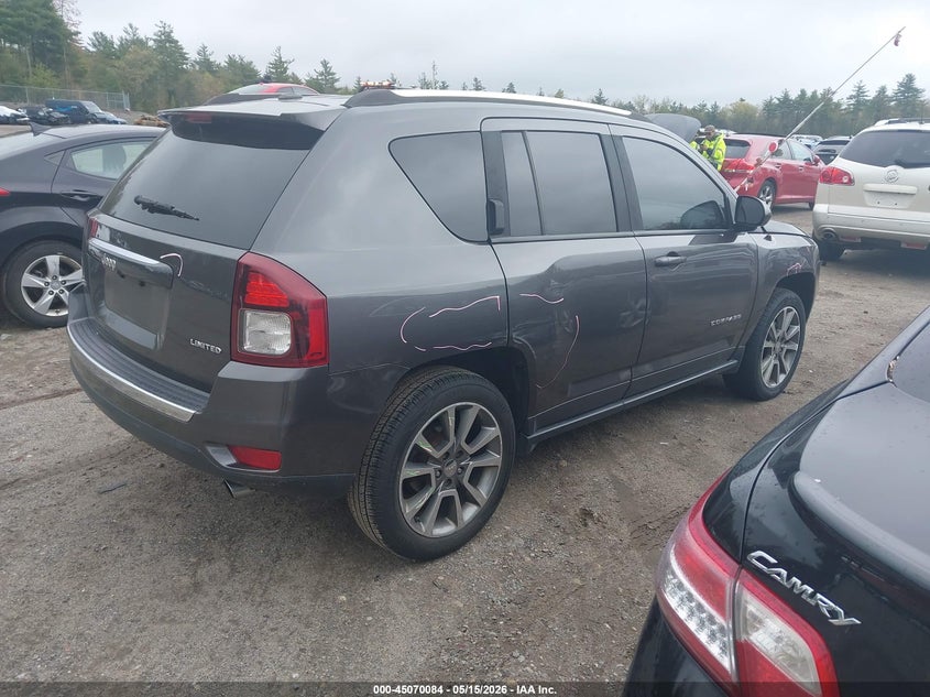Vin: 1c4njdcb9fd202263, lot: 45567638, jeep compass limited 20154