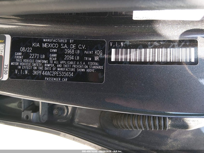 VIN 3KPF44AC2PE535654 2023 KIA FORTE GT