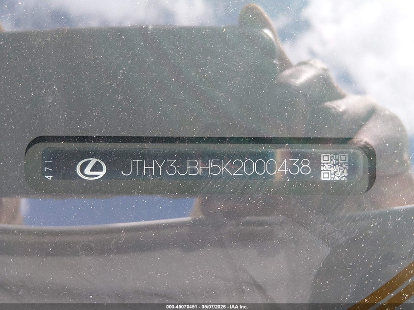 2019 Lexus Ux 200 F Sport VIN: JTHY3JBH5K2000438 Lot: 45070451