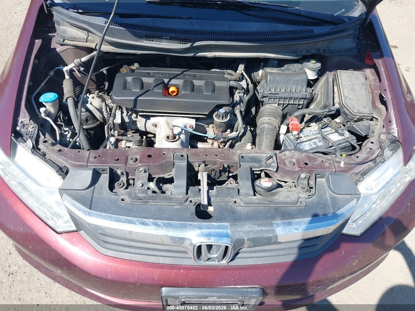 2012 Honda Civic 1.8 Lx brown Lot 111045070452 Vin 2HGFB2F57CH564930