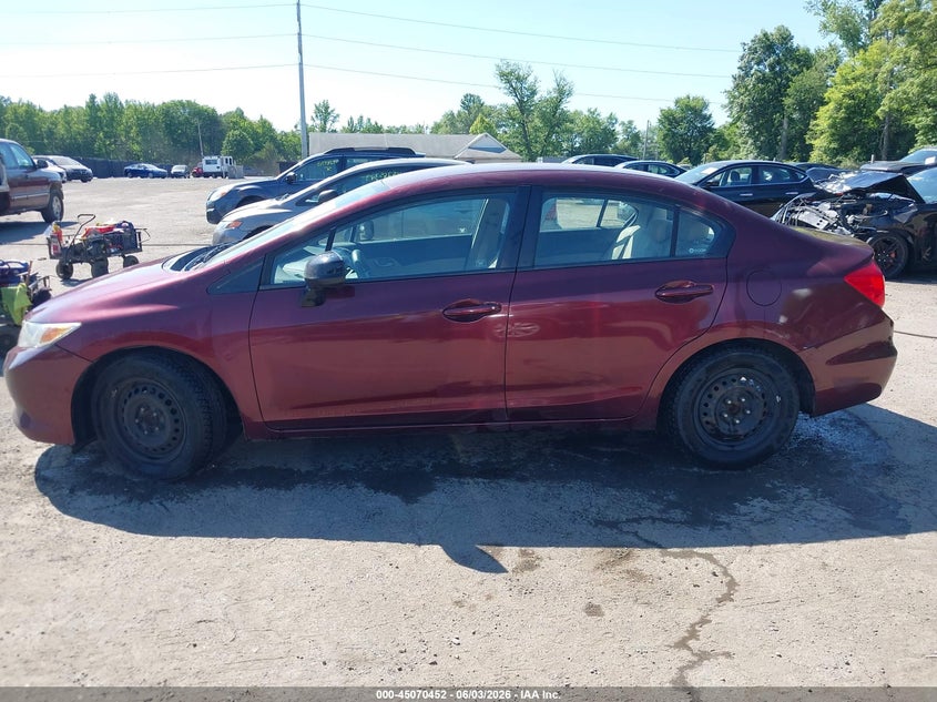 2012 Honda Civic 1.8 Lx brown Lot 111045070452 Vin 2HGFB2F57CH564930