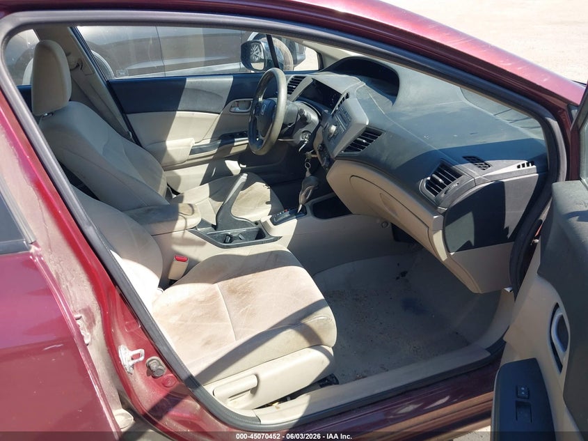 2012 Honda Civic 1.8 Lx brown Lot 111045070452 Vin 2HGFB2F57CH564930