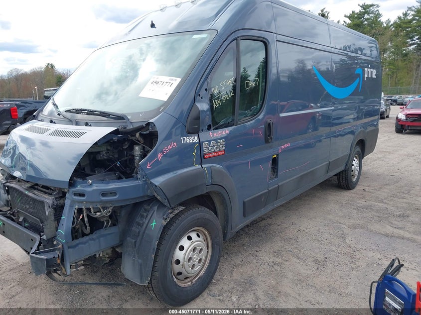 Vin: 3c6urvjgxke551800, lot: 45569324, ram promaster 3500 cargo van high roof 159 wb ext 20192