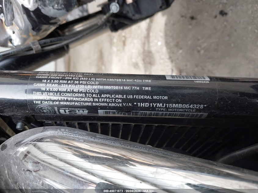 2021 Harley-Davidson Flsb VIN: 1HD1YMJ15MB064328 Lot: 45071873