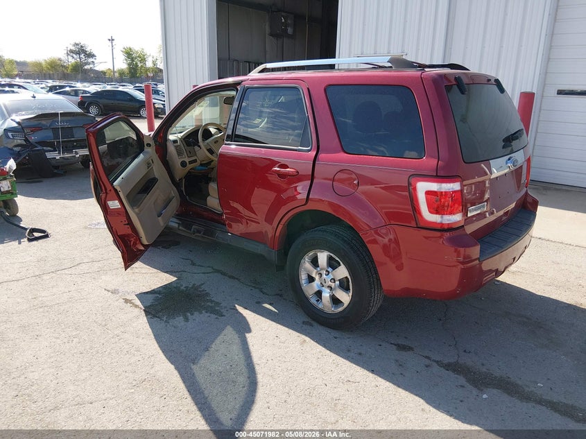 Vin: 1fmcu0eg1bkb63802, lot: 45569536, ford escape limited 20113
