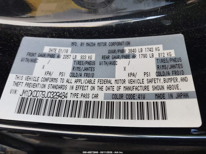 2018 Mazda Cx-3 Grand Touring VIN: JM1DKDD79J0329484 Lot: 45072668