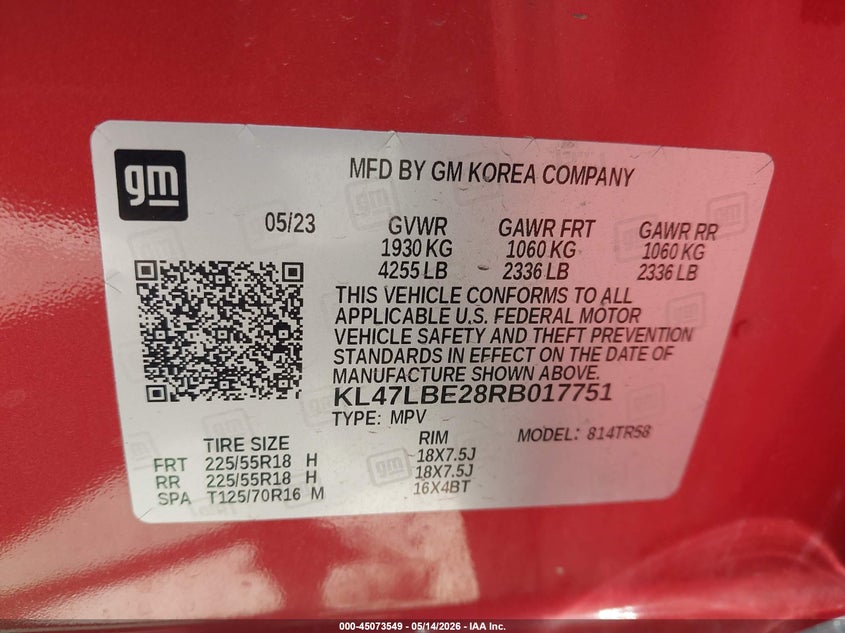 BUICK ENVISTA 2024 VIN KL47LBE28RB017751