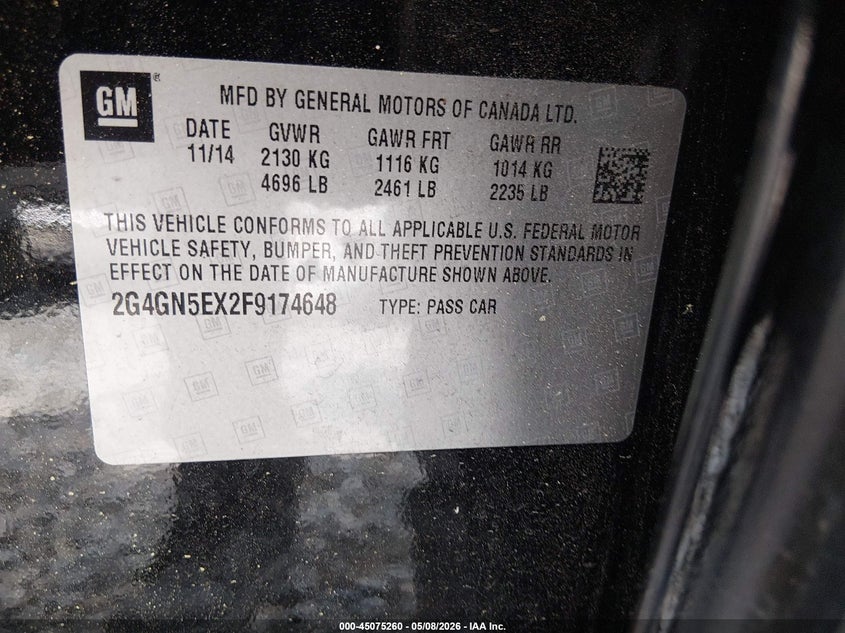 2015 Buick Regal Turbo/E-Assist Premium I VIN: 2G4GN5EX2F9174648 Lot: 45075260