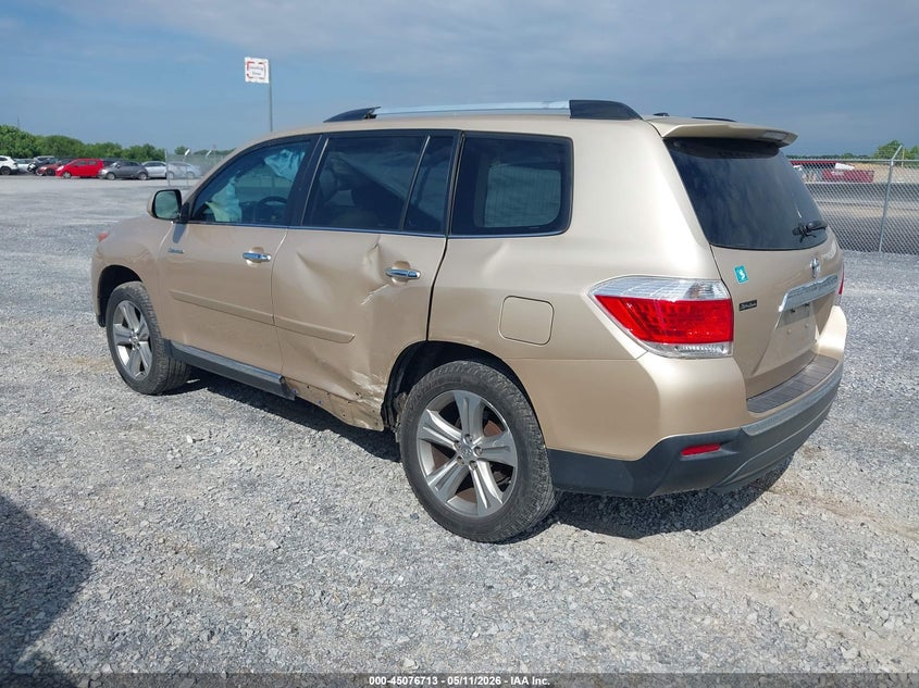 Vin: 5tdyk3eh6cs071167, lot: 45574267, toyota highlander limited v6 20123