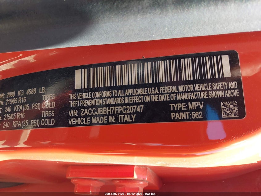 2015 JEEP RENEGADE SPORT UTILITY VEHICLE 1.4L I-4 VVT, TURBO, 160HP