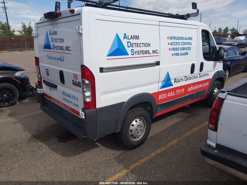 Vin: 3c6trvng0je136862, lot: 45574883, ram promaster 1500 low roof 118 wb 20184