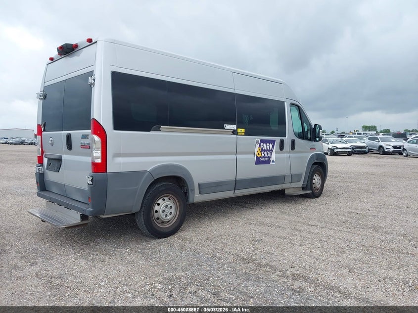 Vin: 3c7wrvpg8je154726, lot: 45576421, ram promaster 2500 window van high roof 159 wb 20184