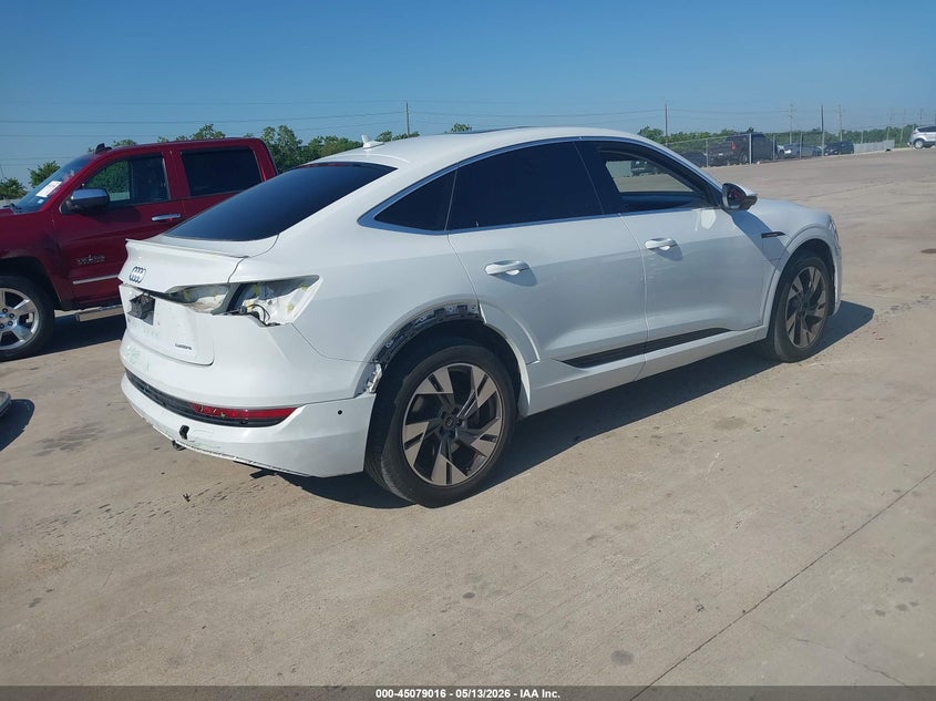 Vin: wa13aage6mb038323, lot: 45576570, audi e-tron sportback prestige quattro 20214