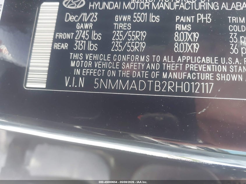2024 Genesis Gv70 2.5T VIN: 5NMMADTB2RH012117 Lot: 45080654