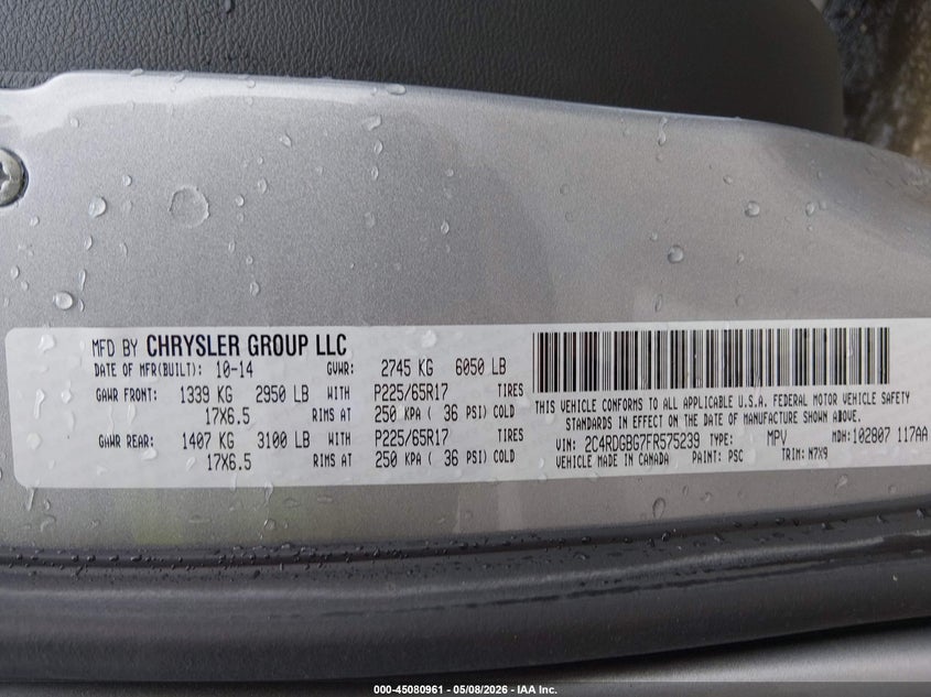 2015 Dodge Grand Caravan - widok 9