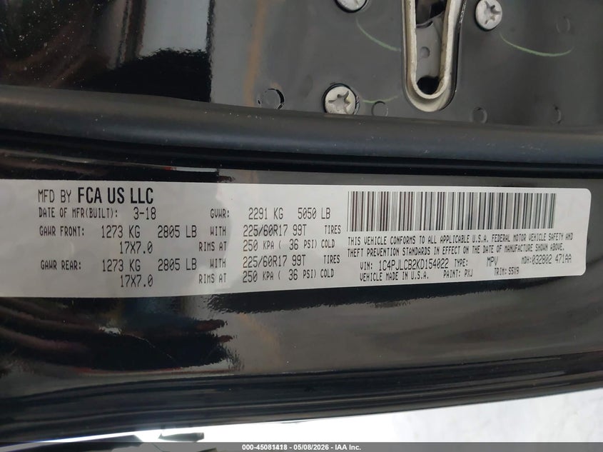 2019 JEEP CHEROKEE SPORT UTILITY VEHICLE 2.4L I-4 VVT, 180HP