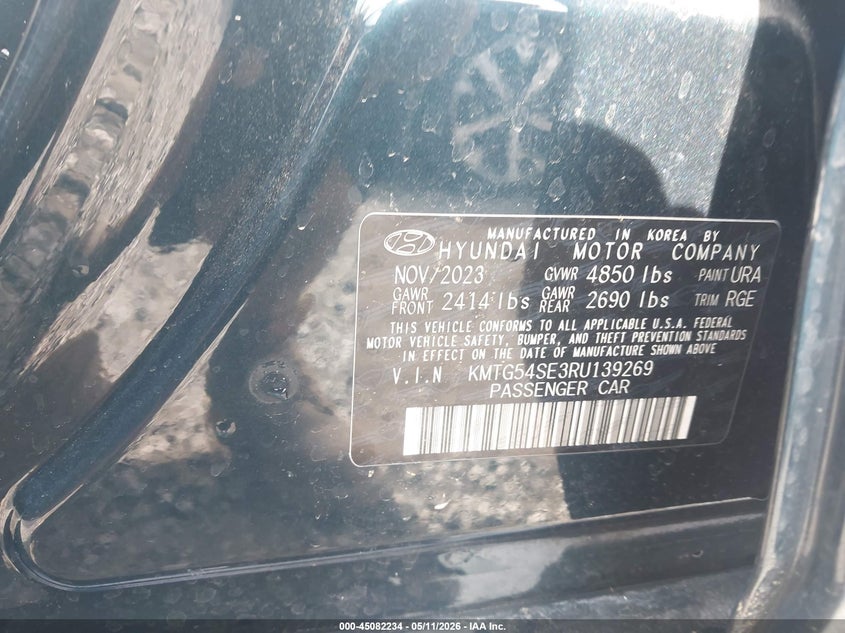 2024 Genesis G70 3.3T Rwd Sport Advanced VIN: KMTG54SE3RU139269 Lot: 45082234
