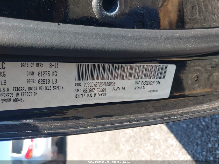 2C3CDYBT2CH109880 2012 Dodge Challenger 5.7 R/T black