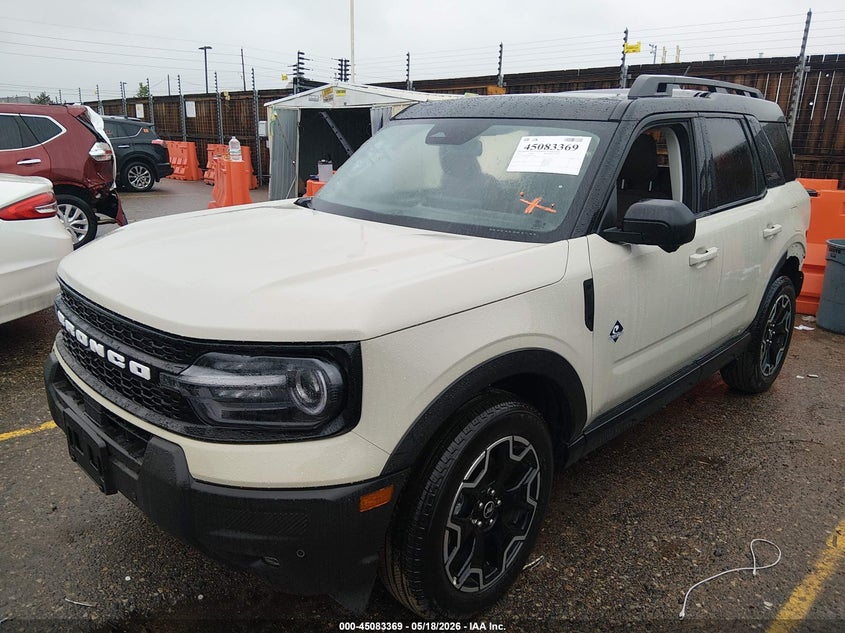 Vin: 3fmcr9cn0srf21748, lot: 45580932, ford bronco sport outer banks 20252
