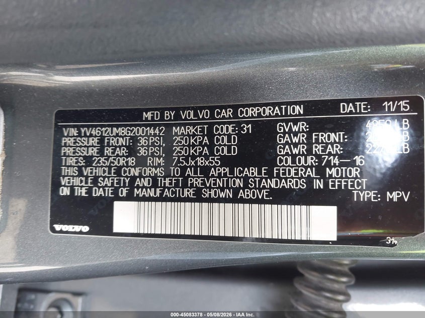 2016 Volvo S60 Cross Country T5 Platinum VIN: YV4612UM8G2001442 Lot: 45083378