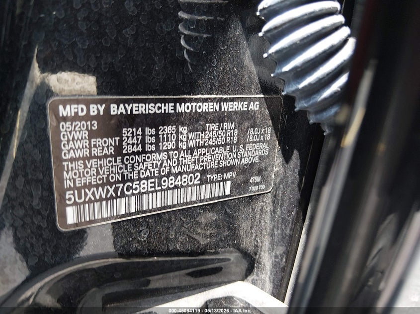 2014 BMW X3 SPORT UTILITY VEHICLE 3.0L I-6 DI, DOHC, VVT, TURBO, 300HP