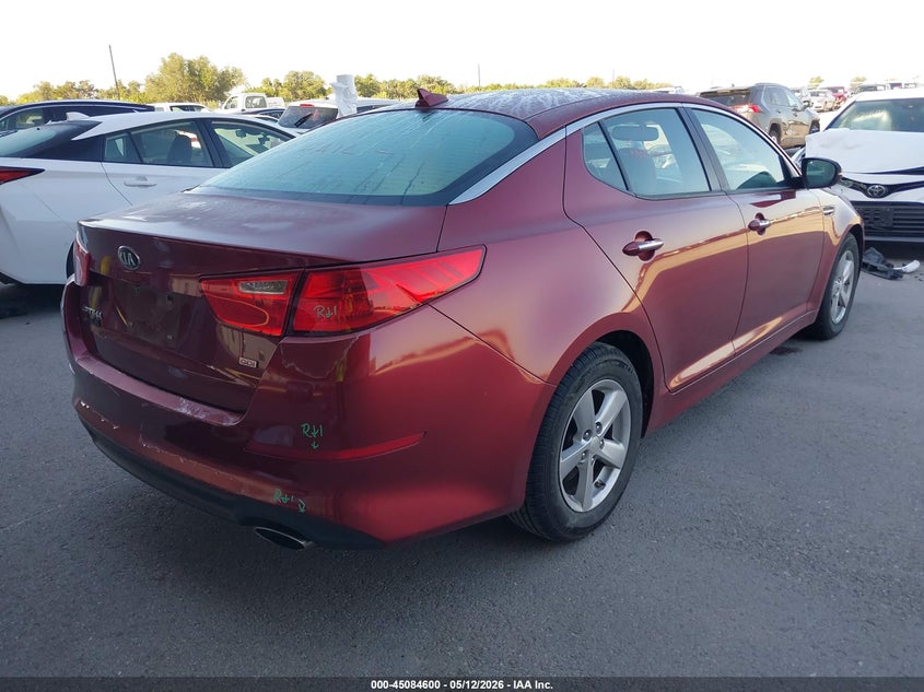 Vin: 5xxgm4a72eg344540, lot: 45582163, kia optima lx 20144