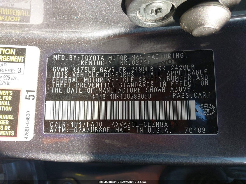 2018 Toyota Camry - вигляд 9
