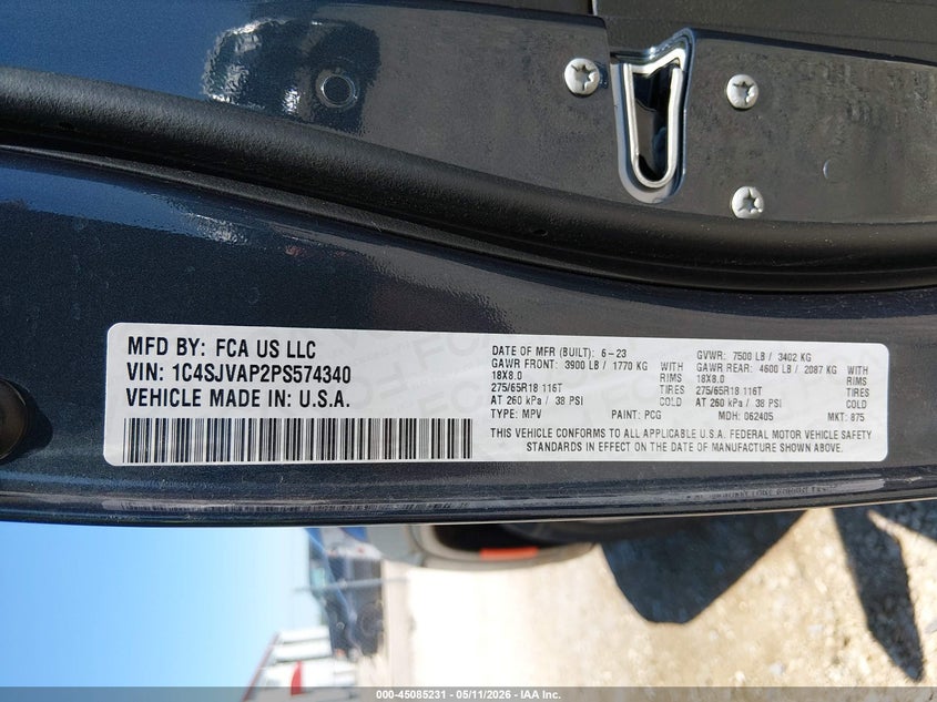 2023 Jeep Wagoneer Series I 4X4 VIN: 1C4SJVAP2PS574340 Lot: 45085231