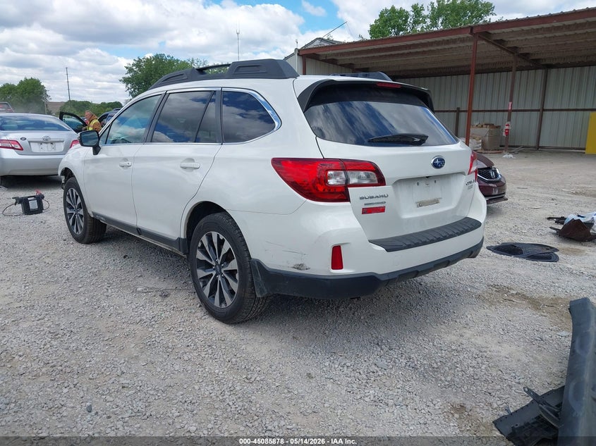 Vin: 4s4bsajc2f3265247, lot: 45583441, subaru outback 2.5i limited 20153
