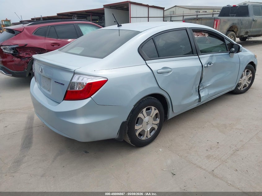 2012 Honda Civic 1.5 Hybrid blue Lot 111045086567 Vin JHMFB4F21CS003131
