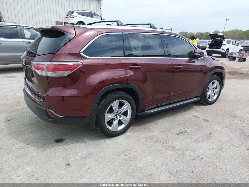 Vin: 5tddkrfh3gs352428, lot: 45584493, toyota highlander limited platinum v6 20164