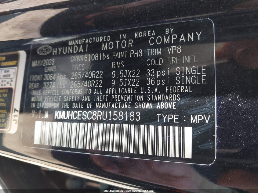 2024 Genesis Gv80 3.5T 7P (A8) VIN: KMUHCESC8RU158183 Lot: 45088606