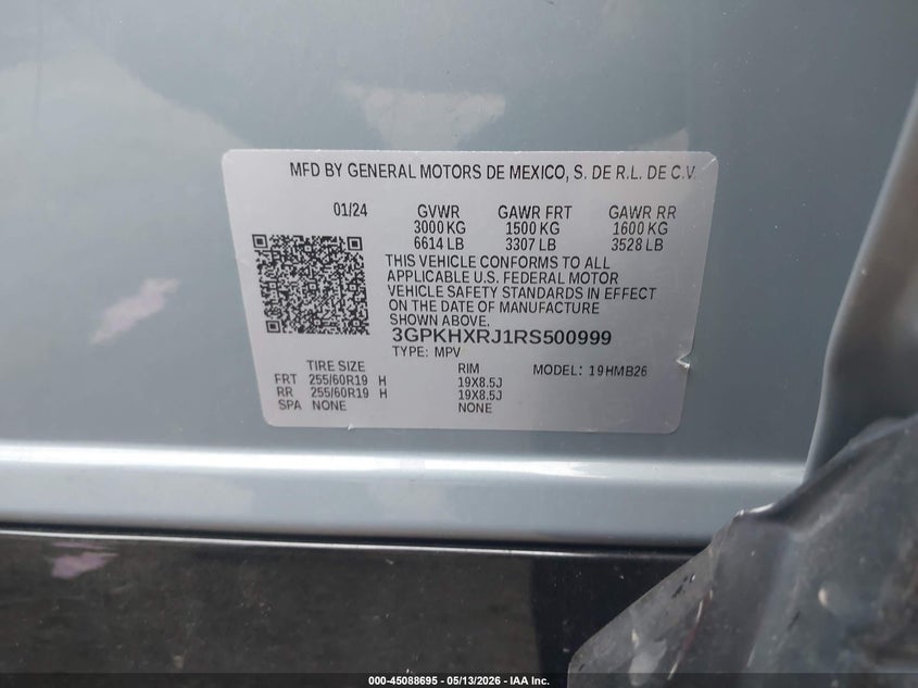 2024 Honda Prologue Touring VIN: 3GPKHXRJ1RS500999 Lot: 45088695