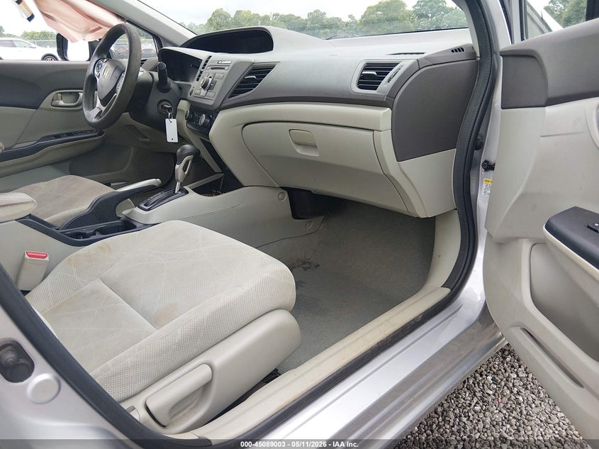 2012 Honda Civic 1.8 Lx silver Lot 111045089003 Vin 19XFB2F5XCE078901