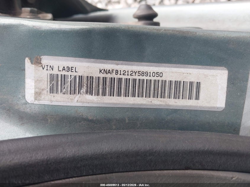 2000 Kia Sephia Ls/Ls W/Power Pkg VIN: KNAFB1212Y5891050 Lot: 45089513