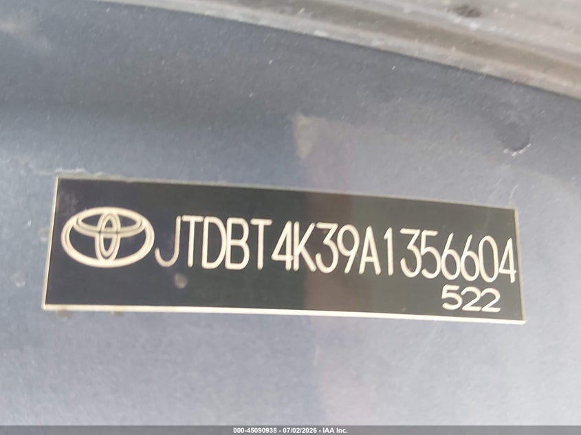 2010 Toyota Yaris VIN: JTDBT4K39A1356604 Lot: 45090938