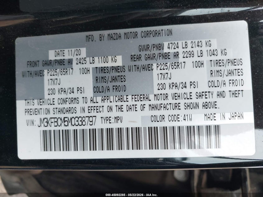 2021 MAZDA CX-5 TOURING — Photo 9