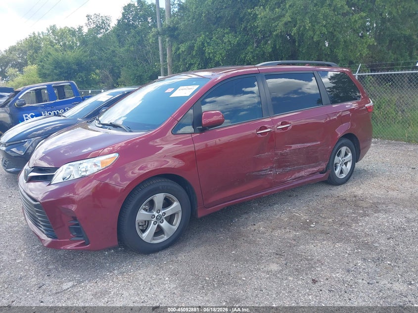 Vin: 5tdkz3dc6ks973064, lot: 45590448, toyota sienna le 8 passenger 20192