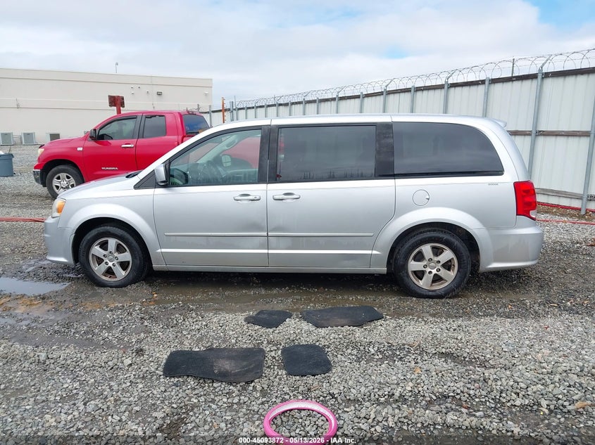 2012 Dodge Caravan 3.6 Sxt Silver Lot 111045093872 Vin 2C4RDGCG7CR275341