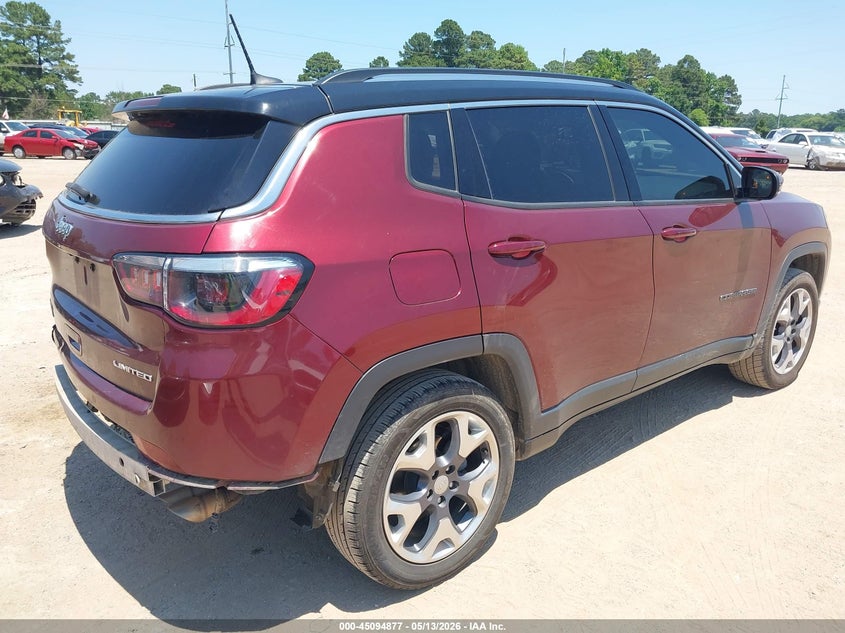 Vin: 3c4njdcb0mt594427, lot: 45592444, jeep compass limited 4x4 20214