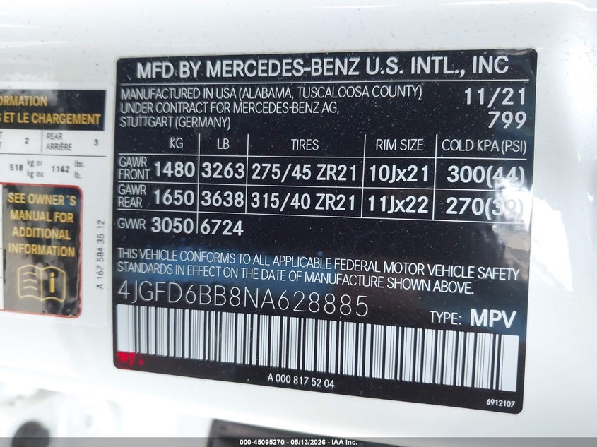 2022 Mercedes-Benz Amg Gle 53 Coupe 4Matic VIN: 4JGFD6BB8NA628885 Lot: 45095270