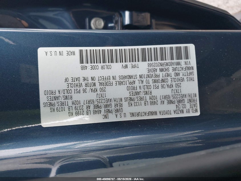 2024 Mazda Cx-50 2.5 S Premium VIN: 7MMVABDM5RN202568 Lot: 45096707