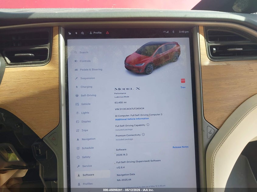 2020 Tesla Model X Performance Dual Motor All-Wheel Drive VIN: 5YJXCAE47LF240434 Lot: 45098281