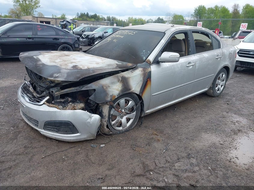 2009 Kia Optima 2.4 Lx silver Lot 111045098525 Vin KNAGE228095294575