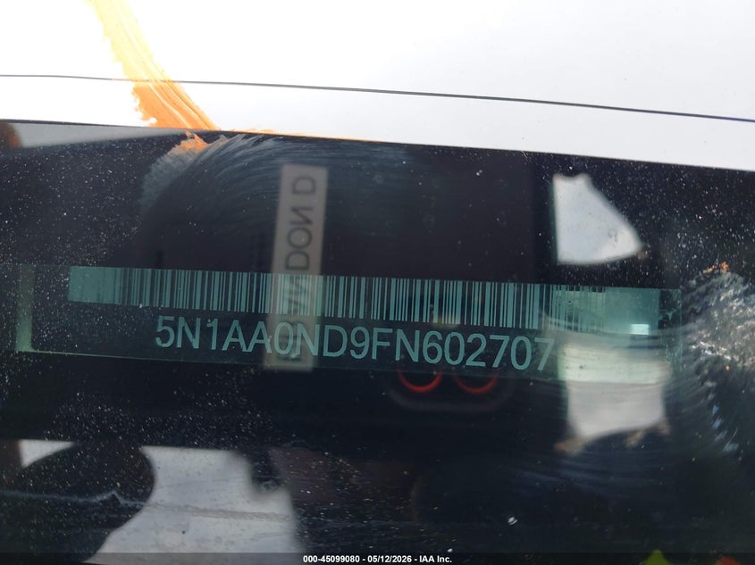 2015 Nissan Armada Platinum/Sl/Sv VIN: 5N1AA0ND9FN602707 Lot: 45099080