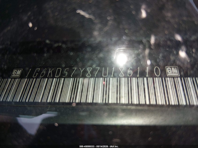 2007 Cadillac Dts V8 VIN: 1G6KD57Y87U186110 Lot: 45099333