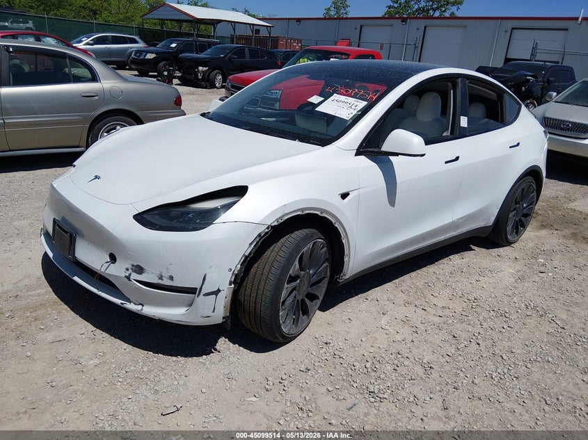 Vin: 7saygdef5nf522847, lot: 45597080, tesla model y performance dual motor all-wheel drive 20222